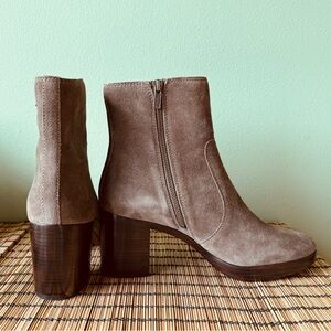 Frye Brown Ankle Boots with Chunky Heel